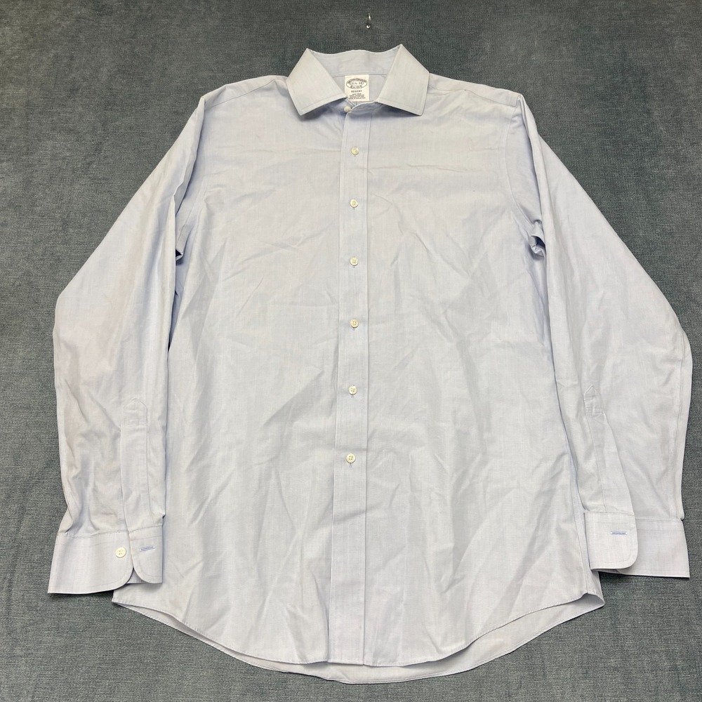 Brooks Brothers Regent Dress Shirt Mens 15.5 Light Blue Non Iron Business Office